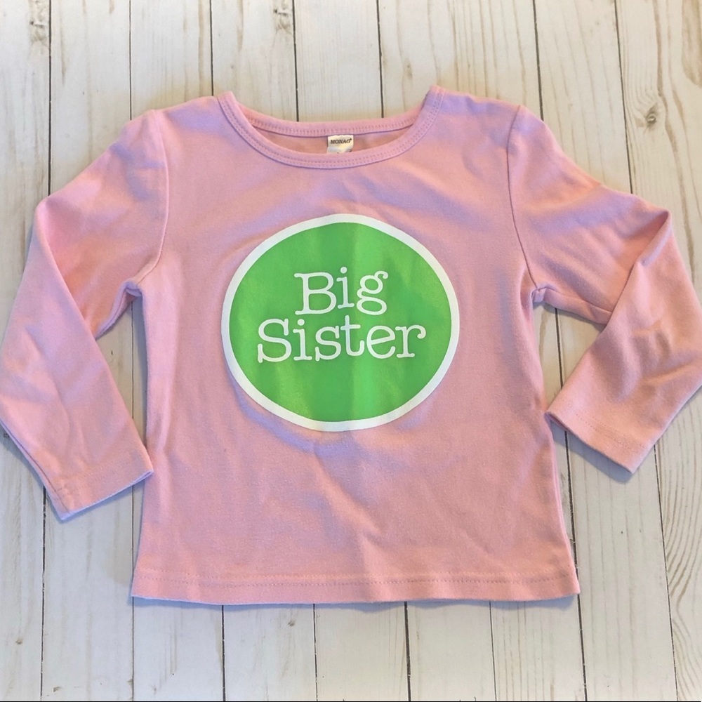 Pink & Green Big Sister Tee